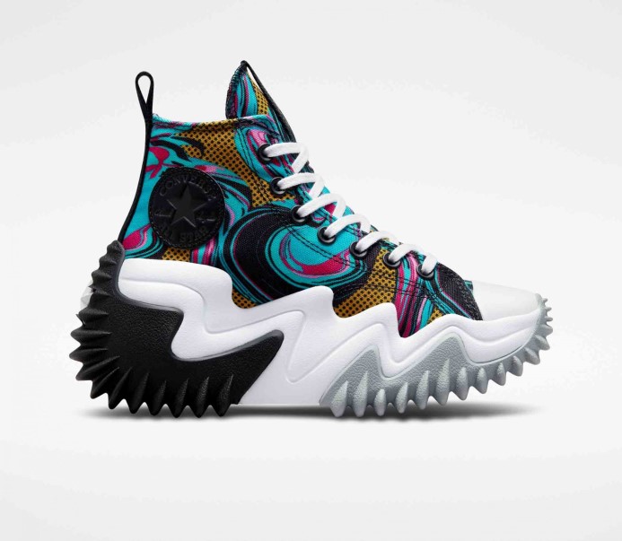Konverzovať Beh Hviezda Pohyb Návrat Craft High Top Mramorovaný čierny/jaseň Kameň/biely