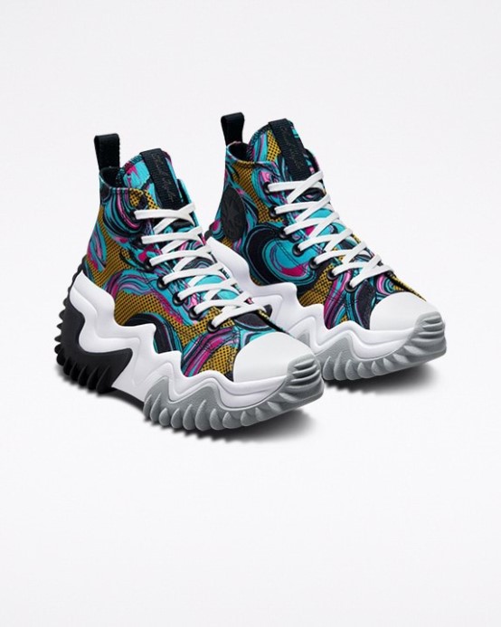Konverzovať Beh Hviezda Pohyb Návrat Craft High Top Mramorovaný čierny/jaseň Kameň/biely