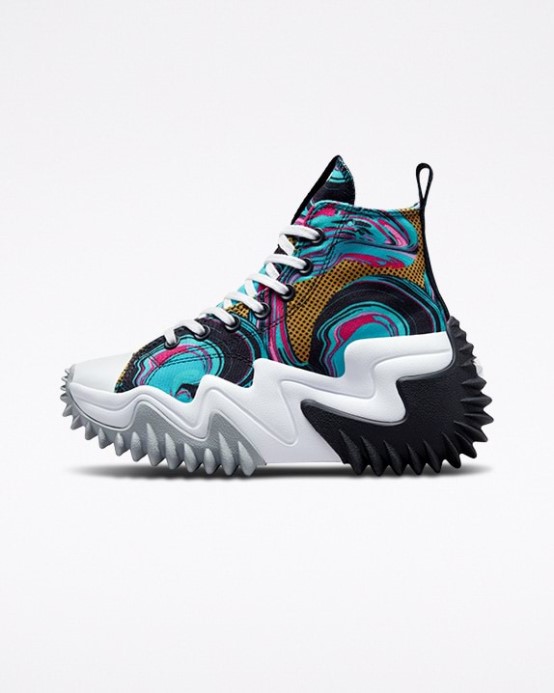 Konverzovať Beh Hviezda Pohyb Návrat Craft High Top Mramorovaný čierny/jaseň Kameň/biely