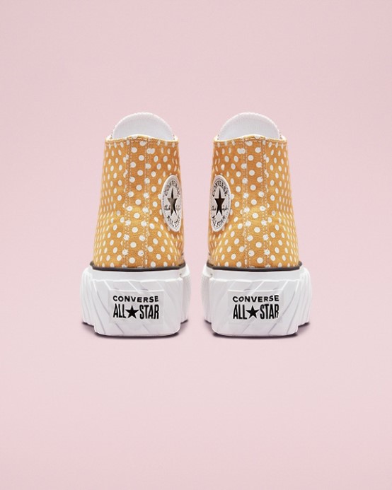 Chuck Taylor All Star Lift 2x Bodkovaný Vysoký Top Goldtone/biela/čierna Converse