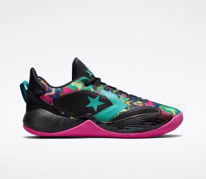 Black/rapid Teal/prime Pink All Star Bb Shift Throwback Craft Mid Marbled Converse