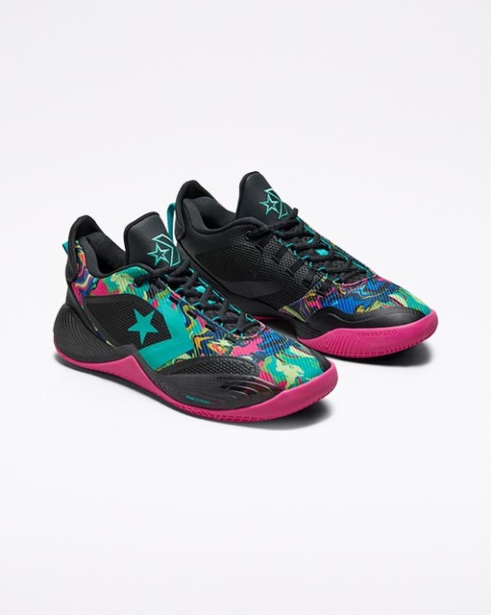 Black/rapid Teal/prime Pink All Star Bb Shift Throwback Craft Mid Marbled Converse