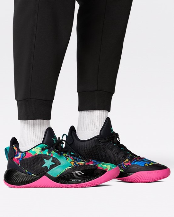 Black/rapid Teal/prime Pink All Star Bb Shift Throwback Craft Mid Marbled Converse