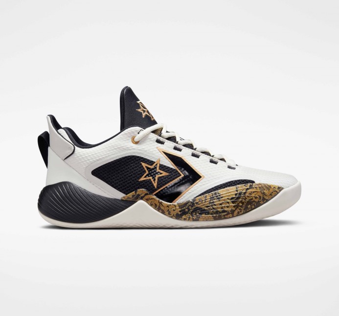 All Star Bb Shift Detail Mid Low Top Egret/gold/black Converse