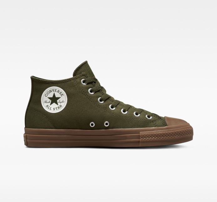 Cargo Khaki/egret/dark Gum Chuck Taylor All Star Pro Cordura Canvas Mid Converse