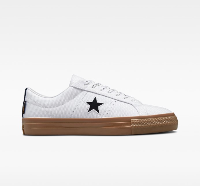 Biela/čierna/tmavá Guma Converse One Star Pro Cordura Canvas Low Top