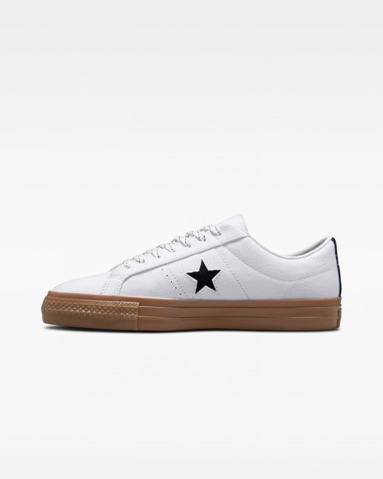 Biela/čierna/tmavá Guma Converse One Star Pro Cordura Canvas Low Top