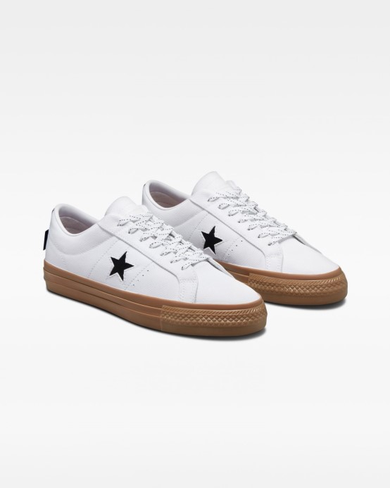 Biela/čierna/tmavá Guma Converse One Star Pro Cordura Canvas Low Top