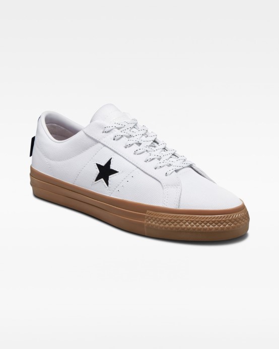 Biela/čierna/tmavá Guma Converse One Star Pro Cordura Canvas Low Top
