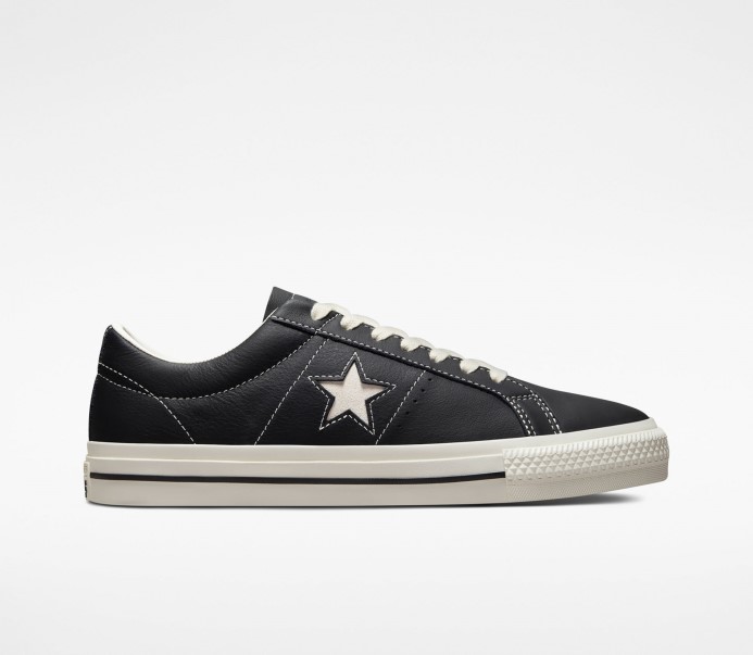 Converse One Star Pro Kožené Nízke Top Black/egret