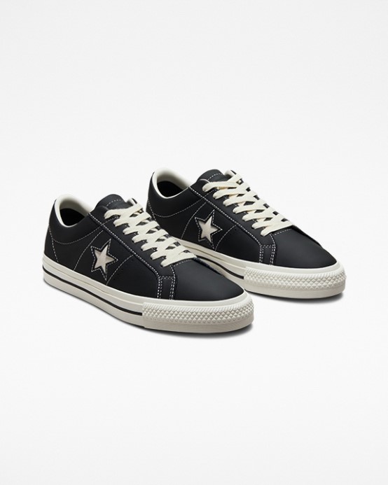 Converse One Star Pro Kožené Nízke Top Black/egret