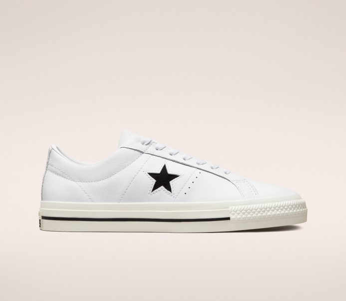 One Star Profesionálny Kožený Nízky Top Biela/čierna/egret Converse