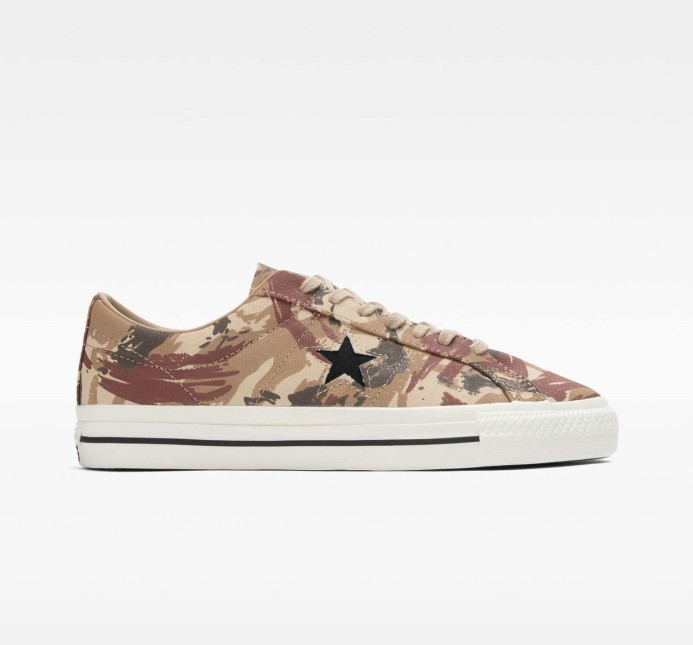 One Star Pro Brushstroke Camo Low Top Converse Vintage Khaki/black/egret