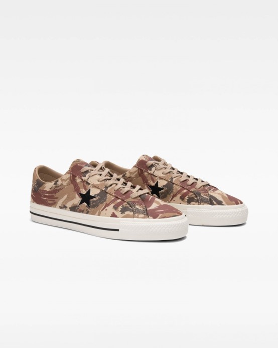 One Star Pro Brushstroke Camo Low Top Converse Vintage Khaki/black/egret