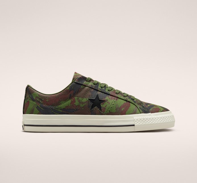 Cyprus Green/black/egret One Star Pro Brushstroke Camo Low Top Converse