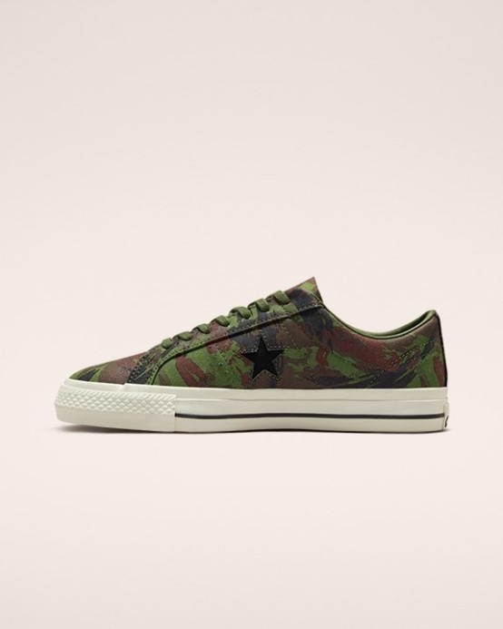 Cyprus Green/black/egret One Star Pro Brushstroke Camo Low Top Converse