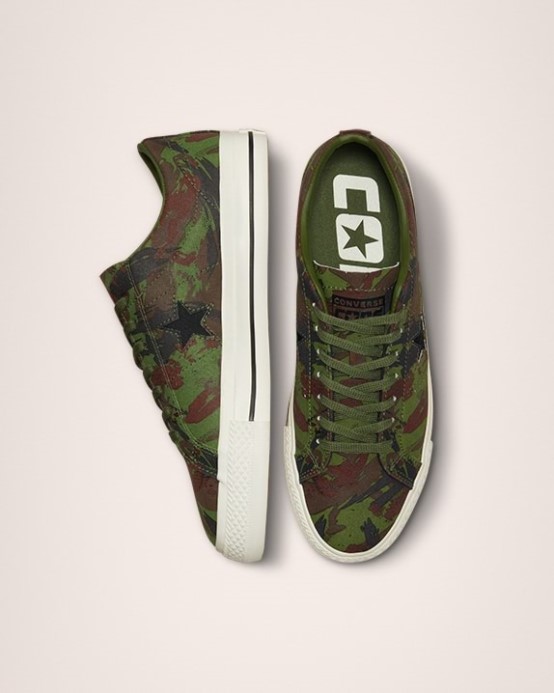 Cyprus Green/black/egret One Star Pro Brushstroke Camo Low Top Converse