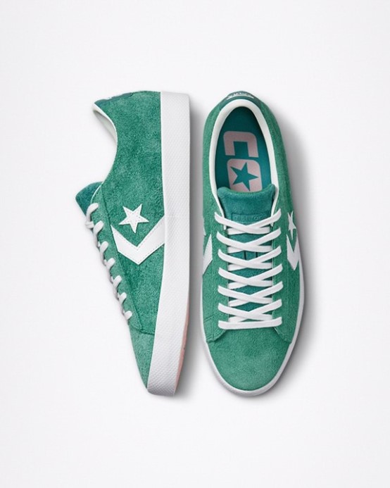 Vintage Jade/cool Jade/storm Pink Converse Cons Pro Koža Vulkanizovaná Pro Semišová Nízka Top