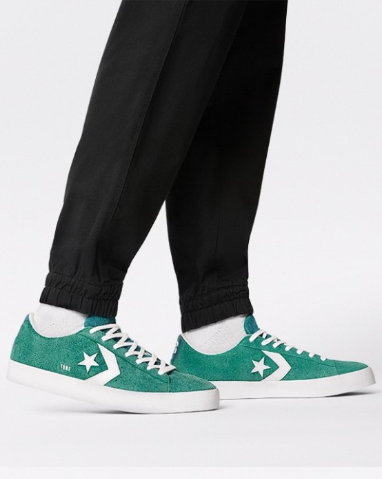 Vintage Jade/cool Jade/storm Pink Converse Cons Pro Koža Vulkanizovaná Pro Semišová Nízka Top