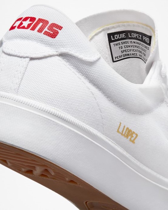 Converse White/red Cons Louie Lopez Pro Renew Canvas Low Top