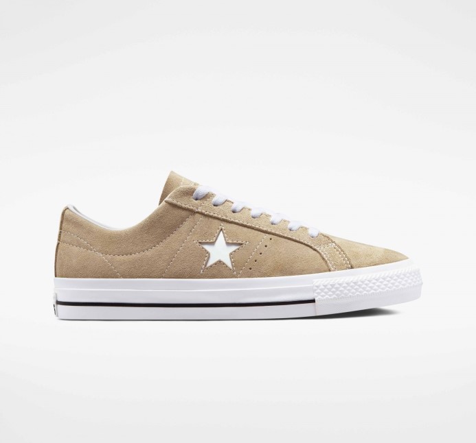 Converse One Star Pro Semišový Nízky Nomád Khaki/čierna/egret