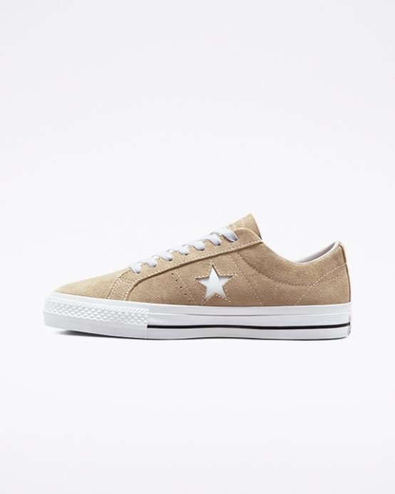 Converse One Star Pro Semišový Nízky Nomád Khaki/čierna/egret