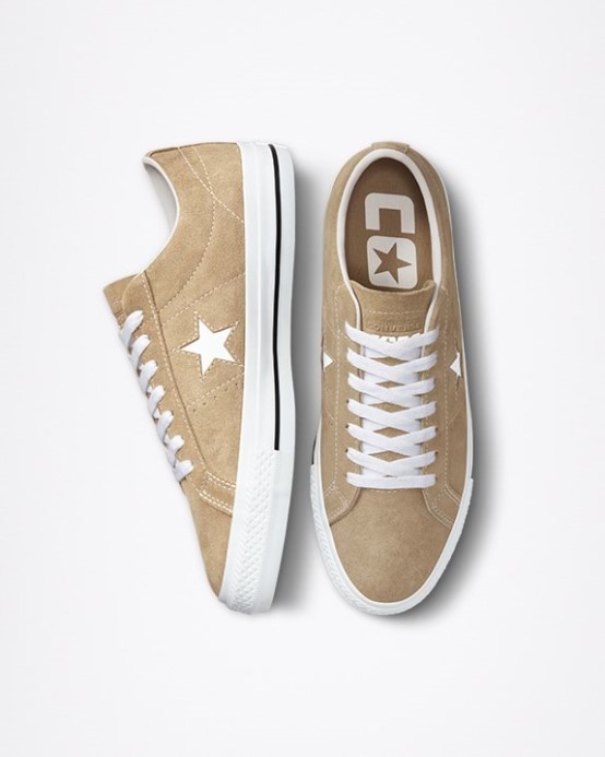 Converse One Star Pro Semišový Nízky Nomád Khaki/čierna/egret