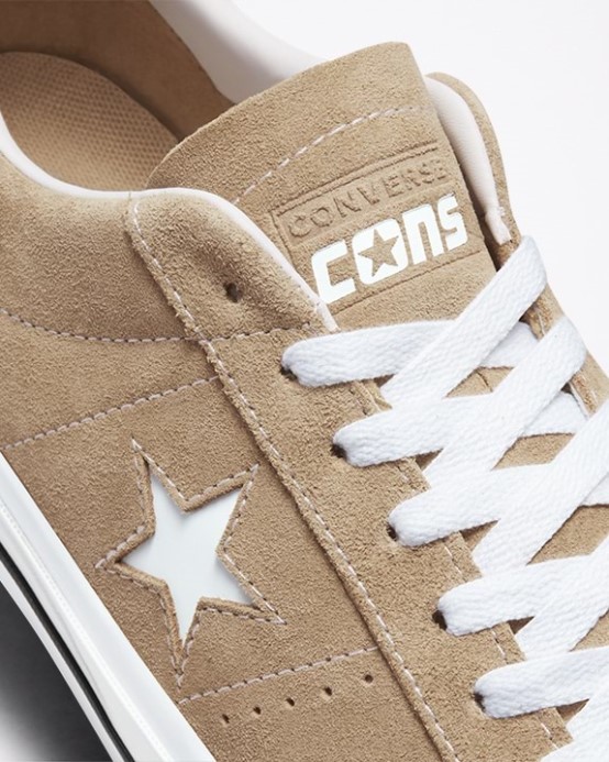 Converse One Star Pro Semišový Nízky Nomád Khaki/čierna/egret