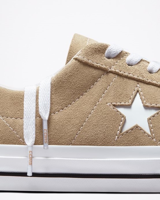 Converse One Star Pro Semišový Nízky Nomád Khaki/čierna/egret