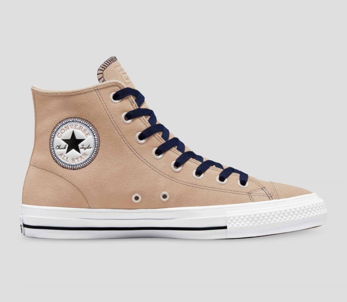 Konopné/čierne/biele Converse Cons Chuck Taylor All Star Pro Semiš Vysoký Top