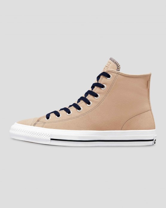 Konopné/čierne/biele Converse Cons Chuck Taylor All Star Pro Semiš Vysoký Top