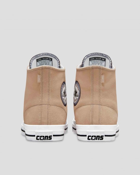 Konopné/čierne/biele Converse Cons Chuck Taylor All Star Pro Semiš Vysoký Top