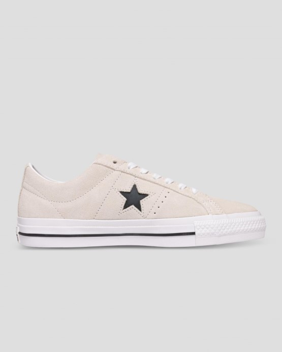 Egret/white/black Converse Cons One Star Pro Semišový Nízky Top