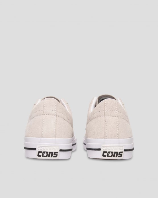 Egret/white/black Converse Cons One Star Pro Semišový Nízky Top
