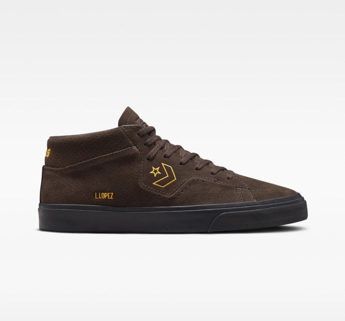 Cons Louie Lopez Pro Suede Mid Velvet Brown/amarillo/black Converse