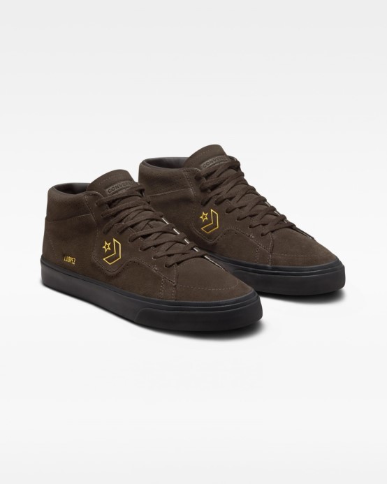 Cons Louie Lopez Pro Suede Mid Velvet Brown/amarillo/black Converse