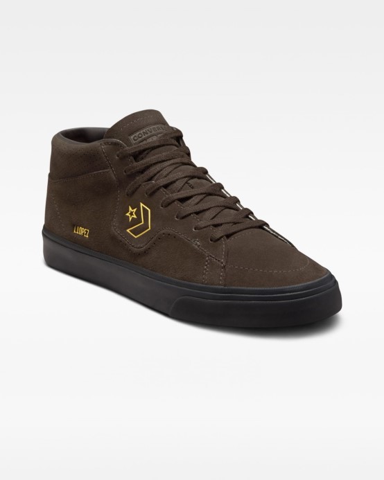 Cons Louie Lopez Pro Suede Mid Velvet Brown/amarillo/black Converse