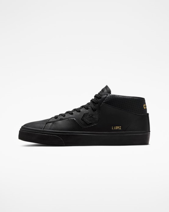 čierne Converse Louie Lopez Pro Kožené Stredné Mono
