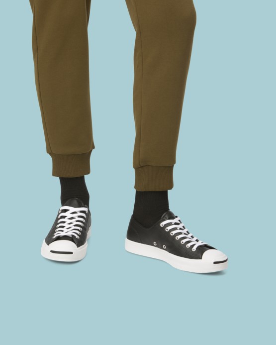 Jack Purcell Foundational Kožené Nízke Converse čierno/biele