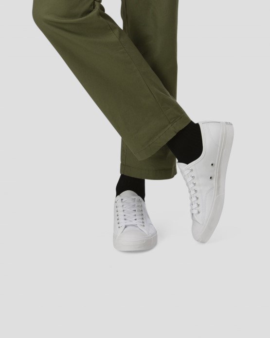 Biely Jack Purcell Foundational Kožené Nízke Converse
