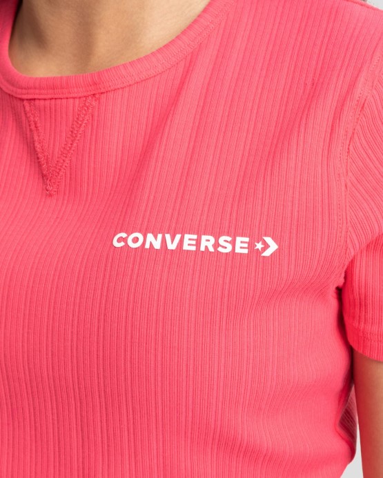 Vrúbkované Tričko S Krátkym Rukávom Jahodový Džem Converse