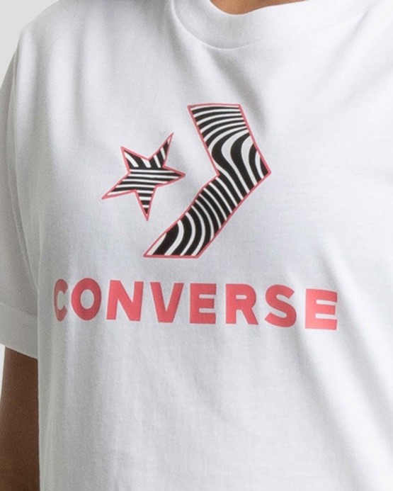Star Chevron Skrátené Tričko Converse Biele