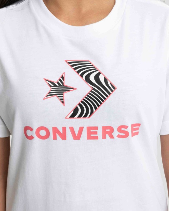 Star Chevron Skrátené Tričko Converse Biele
