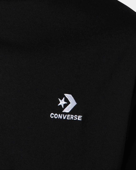 čierne Converse Go-to Vyšívané Tričko S Hviezdicovým Vzorom