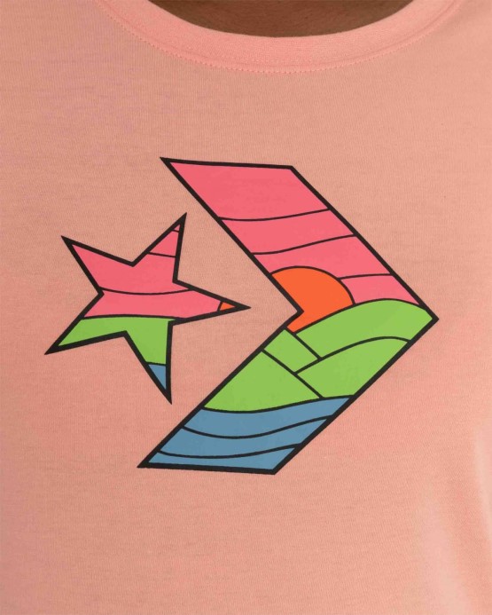 Slnko Plné Hviezdne Chevron Tričko Converse Ružový Kremeň