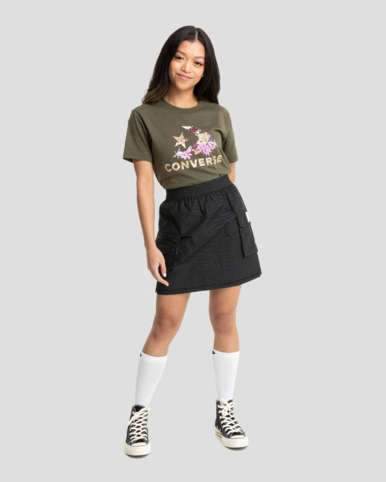 čierna úžitková Tkaná Sukňa Converse
