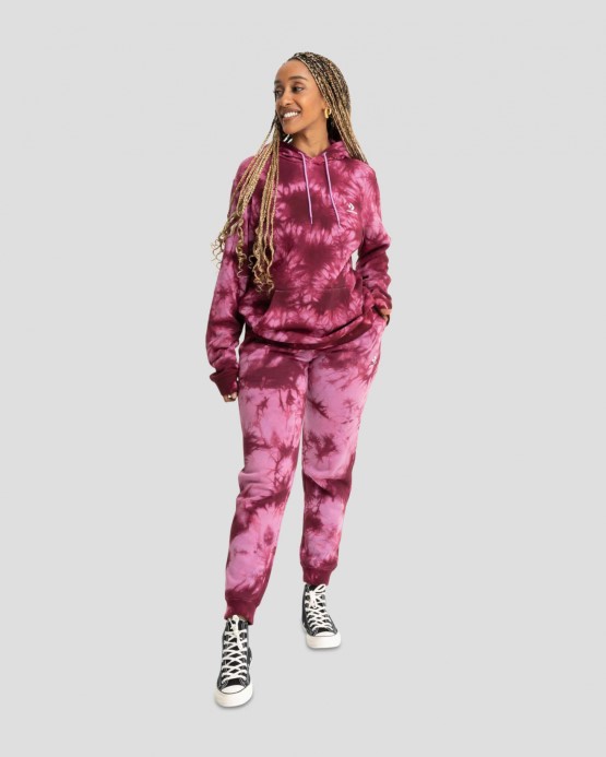Hviezda Chevron Vyšívaná Mono Dye Mikina S Kapucňou Violet Shock/tmavá Cvikla Converse