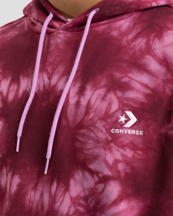 Hviezda Chevron Vyšívaná Mono Dye Mikina S Kapucňou Violet Shock/tmavá Cvikla Converse