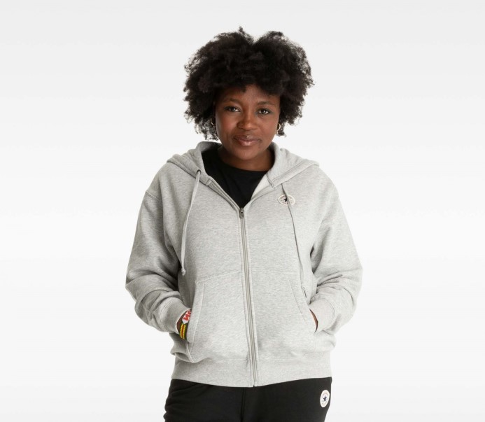 Mikina S Kapucňou Converse Grey Marle Skľučovadlo S Kapucňou