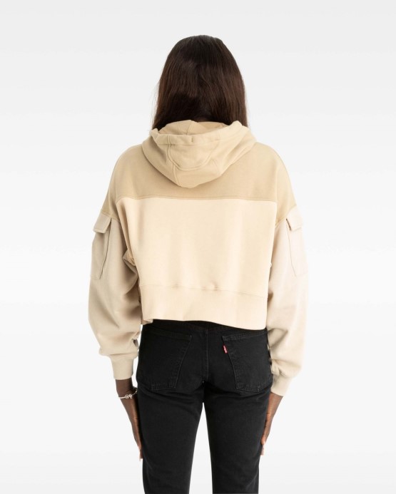 Fashion Crop Mikina S Kapucňou Ovsené Mlieko Multi Converse